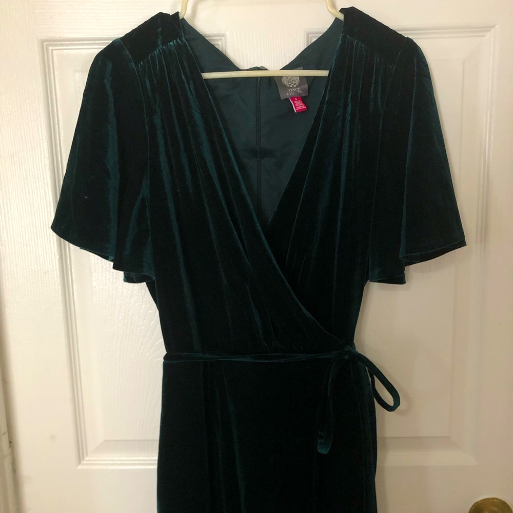 Emerald Faux Wrap Dress